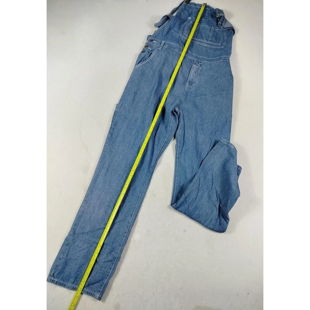 Denim Bibs Overalls Men 40 Blue Bib Adjustable Straps Pockets Stretch Adjustable